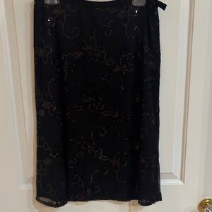 Grace Black Floral sequin Pencil Skirt Sz 10